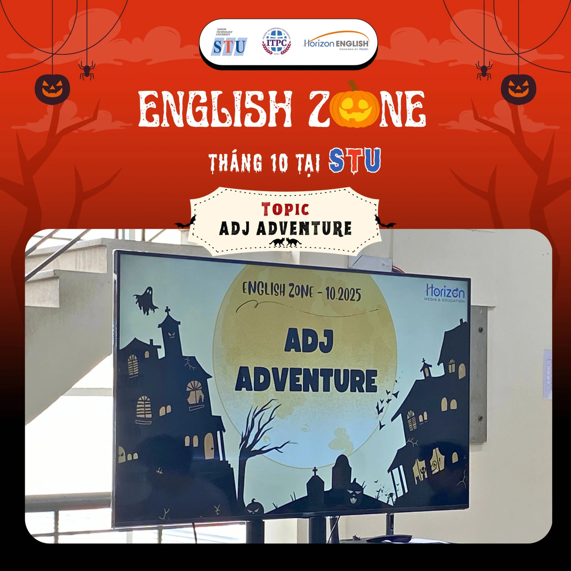 🎃 ENGLISH ZONE – STU | ADJ ADVENTURE – HALLOWEEN EDITION 👻